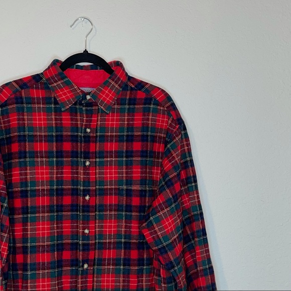 Vintage Pendleton Pure Virgin Wool Flannel Button Up Shirt Made in USA Size XL - Picture 2 of 9
